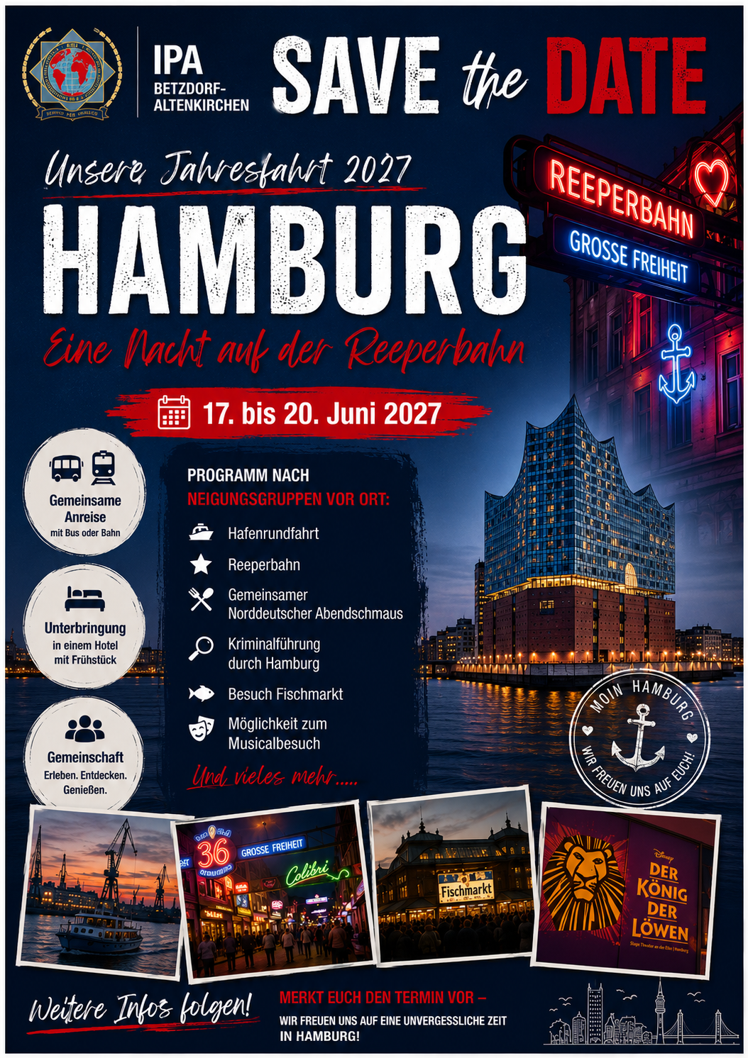 SAVE THE DATE – Jahresfahrt 2027 nach Hamburg
