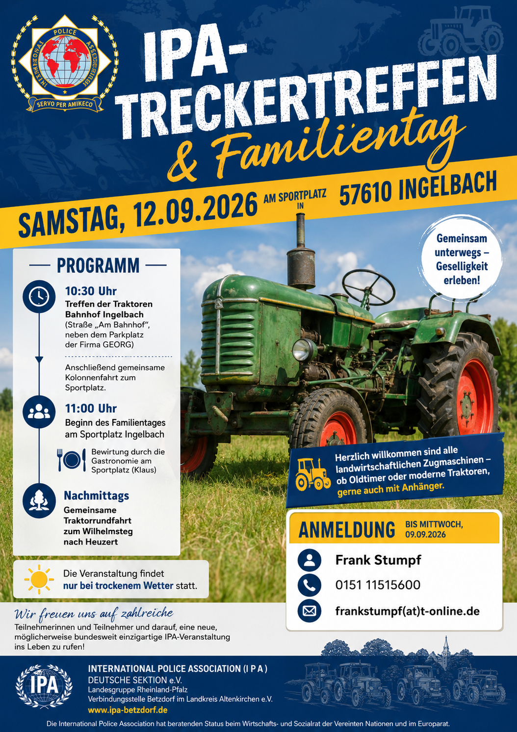 🚜 Einladung zum IPA-Treckertreffen & Familientag