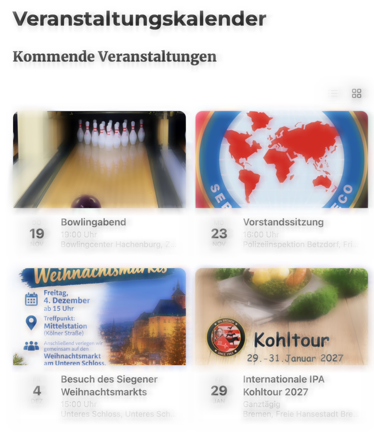 Neuer Veranstaltungskalender 📅