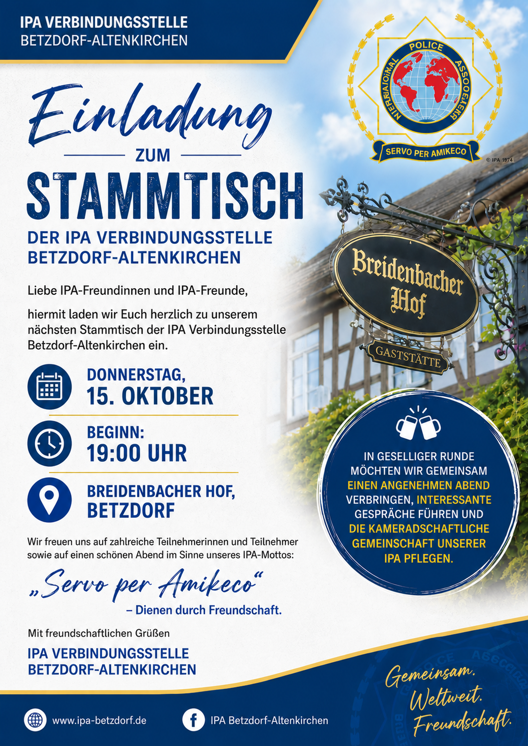 Nächster Stammtisch am 15. Oktober